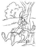 A coloring page of winnie the pooh - rabbit